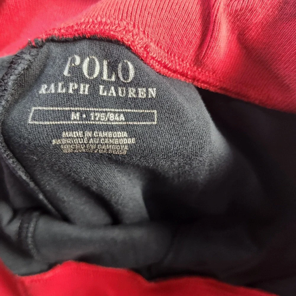 Polo Ralph Lauren Jogger Pants Mens Medium Black Elastic Waist Pony Logo Casual
